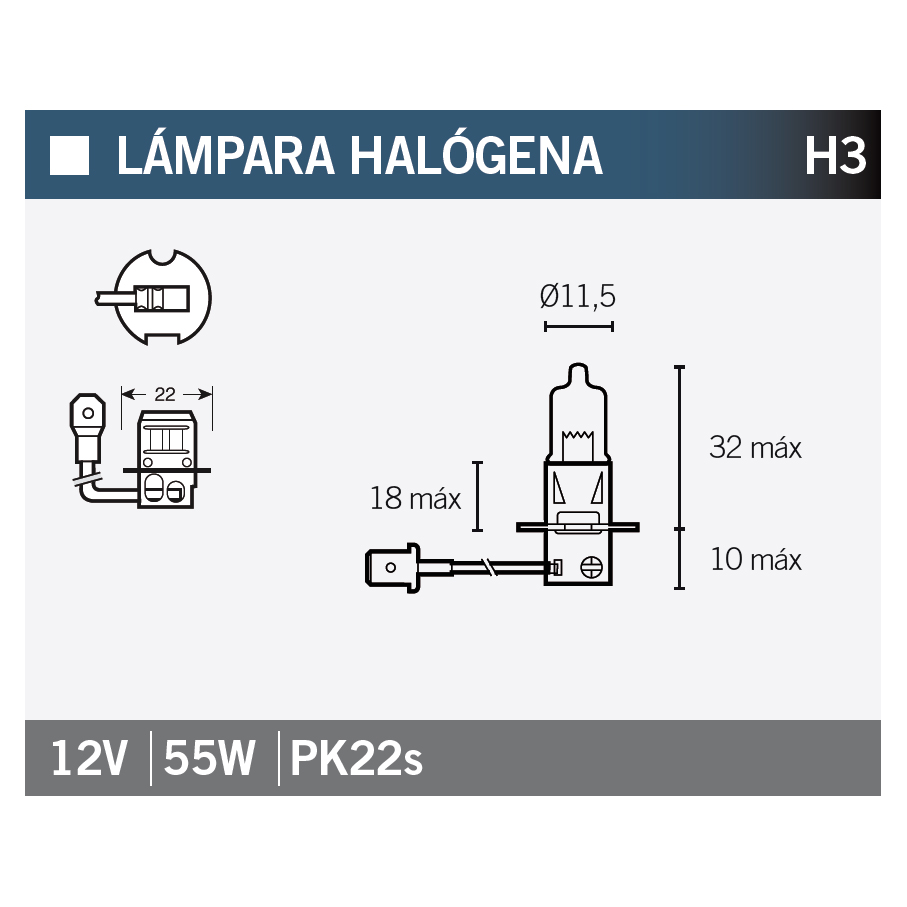 Bec far H3 VLAMP 14638 STANDARD LINE