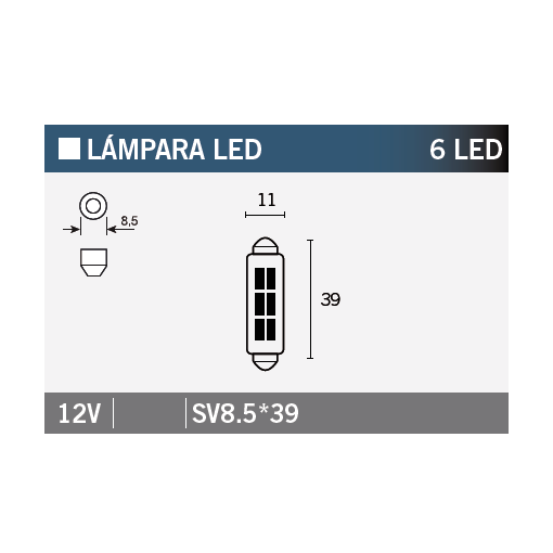 Bec LED 6 LED VLAMP 14656 STANDARD LINE