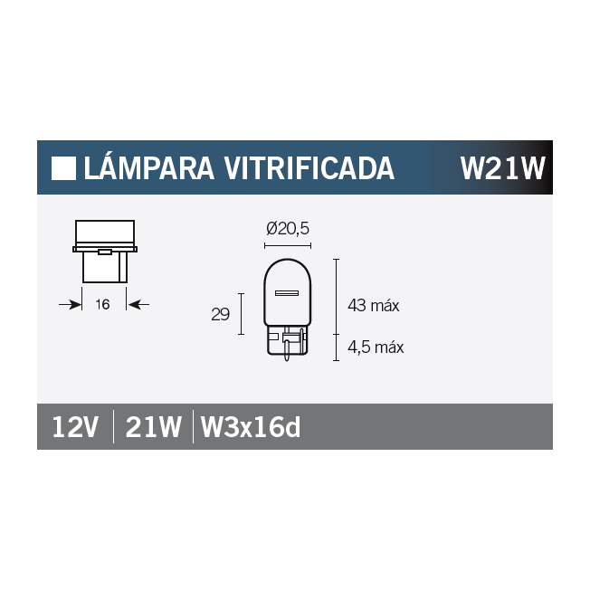 Bec pozitie, semnal, frana, aux. W21W VLAMP 14686 STANDARD LINE