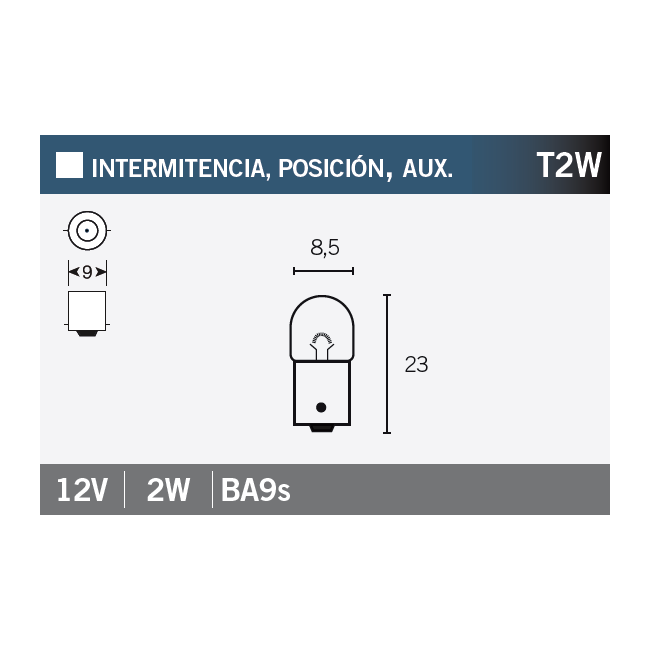 Bec pozitie, semnal, frana, aux. T2W OSRAM 3796 STANDARD LINE