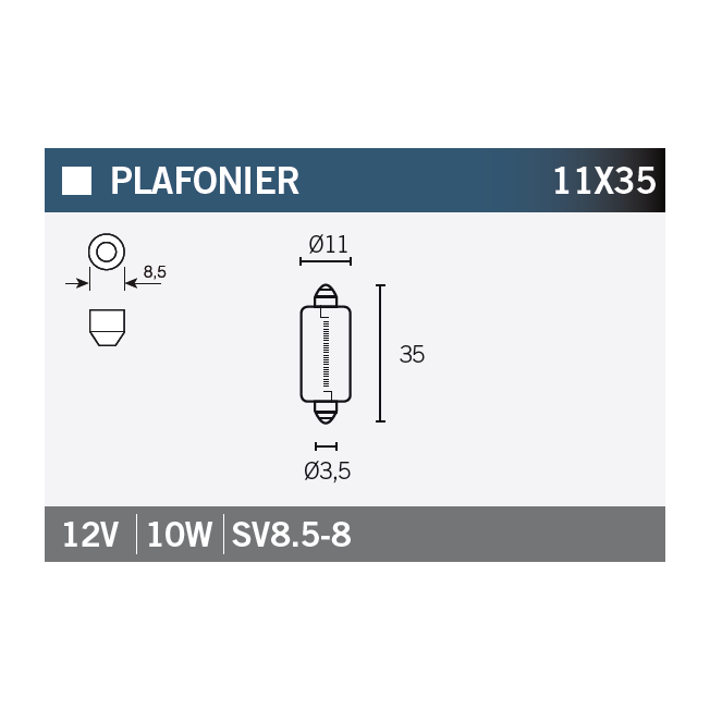 Bec plafoniera 11X35 OSRAM 6461 STANDARD LINE