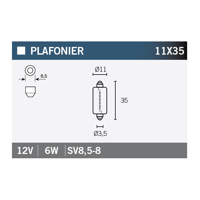 Bec plafoniera 11X35 OSRAM 6486X STANDARD LINE
