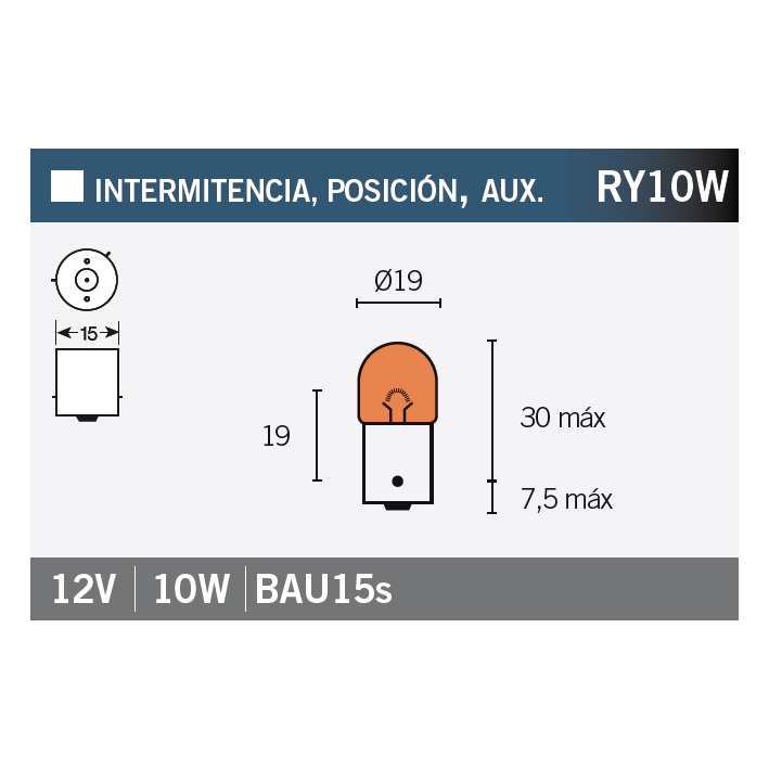 Bec pozitie, semnal, frana, aux. RY10W OSRAM 5009 STANDARD LINE
