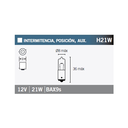 Bec pozitie, semnal, frana, aux. H21W VLAMP L778 STANDARD LINE