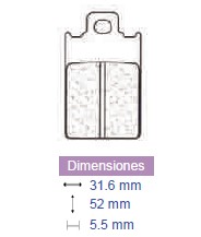 Placute frana Malaguti, cod 2063, Carbone Lorraine