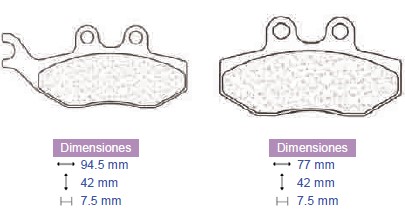 Placute frana Mbk, cod 2202, Carbone Lorraine