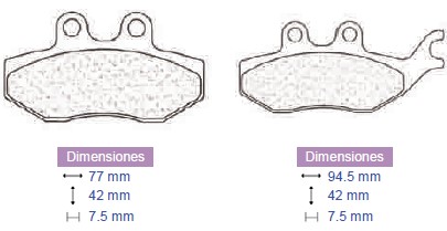 Placute frana Italjet, cod 2243, Carbone Lorraine