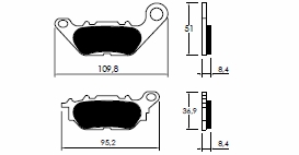 Placute de frana Mbk, cod P-12205